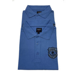 Crested blue polos 2 pair